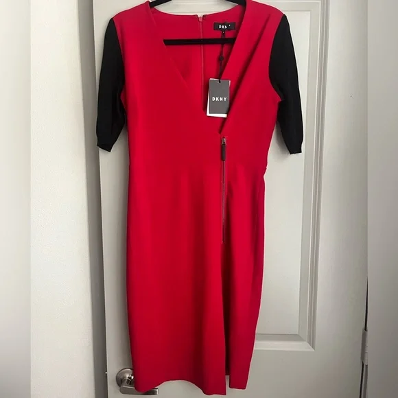 black and red colorblock dress Red & Black Color Block Dress  Peach Petunia